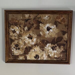Studio McGee Floral Wall Art in Brown and Cream